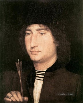 ハンス・メムリンク Painting - 矢を持つ男の肖像 1478年 オランダ ハンス・メムリンク